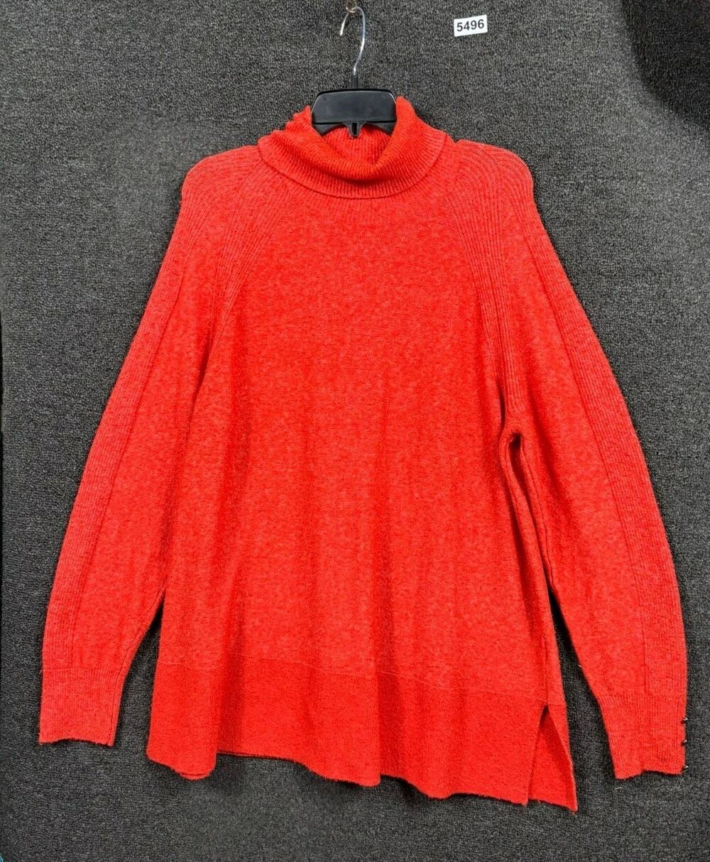 Lane Bryant Knit Turtleneck Sweater Womens Size 18/20 Orange Soft Cozy